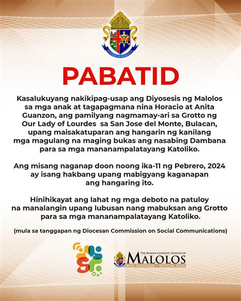 Balitang Sandigan: NOTICE ON THE GROTTO OF OUR LADY .